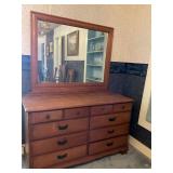 Wooden dresser and mirror
