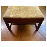 Vintage wood and fabric stool