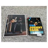 Autograph Johnny Cash picture and TV show discs