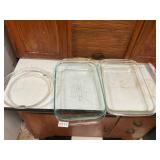 3- glass baking dishes