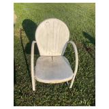 Vintage metal shell back chair