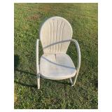Vintage metal shell back chair