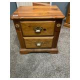 Two drawer wooden nightstand