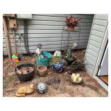 Planters, cats, greenery