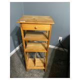 Tiered wood table with drawer