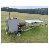 Smoker trailer with sink set up