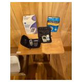 Blood pressure monitor, diabetic supplies & table