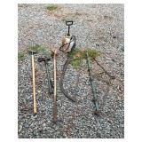Saw, splitting maul, sprayer ï¿½ all