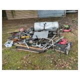 Large pile of aluminum, steel, and lawnmower scrap