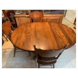 Oak table and three chairs