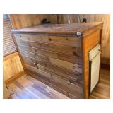 L- shaped bar with trash compactor