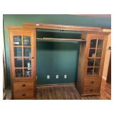 Entertainment bookcases with middle section.