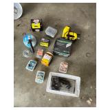 Stapler, nails, screws, drain cleaner