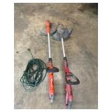 2- electric weedeater and extension cord