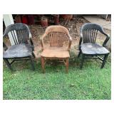 3 vintage wooden chairs