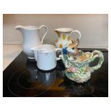 3 pitchers, 1 rabbit teapot
