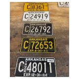 5- license plates 1980 through 84