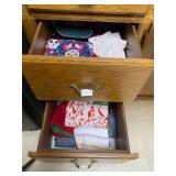 2 drawers full of dish towels, potholders ï¿½ all
