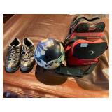 Untapped bowling ball, shoes, and bag