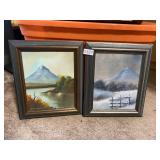 Two mountain paintings