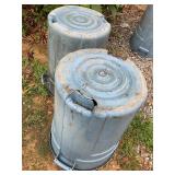 2- plastic trash cans