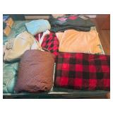 Blankets, shower curtain - all