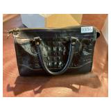 Black leather Brahmin purse