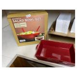 Bamboo salad bowl set, baking dish