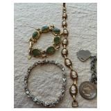 3 nice bracelets, green one 12kgf  charm one 925