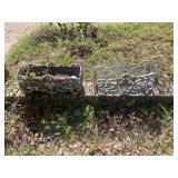 2- wrought iron planter frames