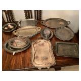 12 pieces silver style serving platters