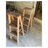 2- tiered wood plant shelves