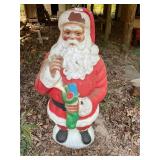 Vintage Blow Mold Santa- needs a hat see pics