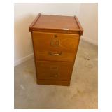 Wooden 2 drawer file cabinet
