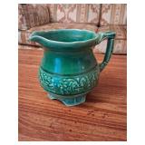 Vintage Mount Clemens Pottery Green milk pitcher