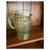 Vintage Green Depression Pitcher