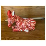 Large Red and White Chalk Zebra