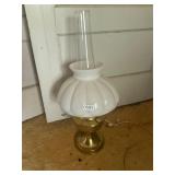 Branch and Glass electrified kerosene lamp
