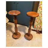 2-wooden plant stands