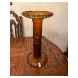 Amber Glass Ash Tray Stand