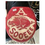 Arkansas Razorback Wood Carved toilet seat decor