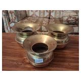 3 brass spitoons