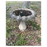 Concrete bird fountain