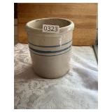 Small Cream and Blue Crock