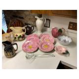 Plates, pitchers, glass ladle