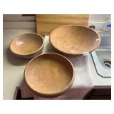 3- Wooden Bowls