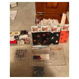 Vintage sewing box and supplies