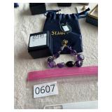 Stauer jewelry - purple bracelet & necklace drop