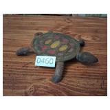 Vnt Cast Iron Turtle w/ Stained Glass Inlay Trivet