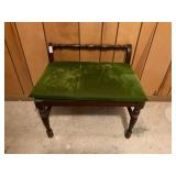 Vintage wood and green bench